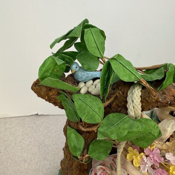 Vintage Fabric Mach's Resin Easter Bunnies Picnic Swinging Set‎ - Picture 10 of 15